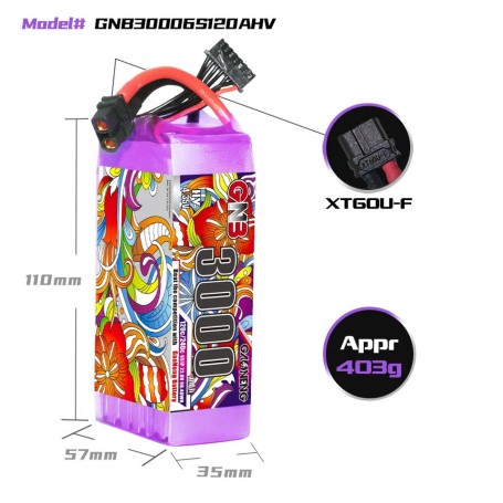 GAONENG GNB LiHV 6S 22.8V 3000mAh 120C XT60