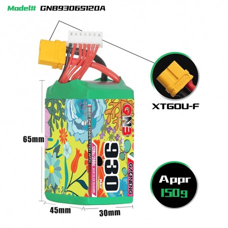 GAONENG 930mAh 6S 120C