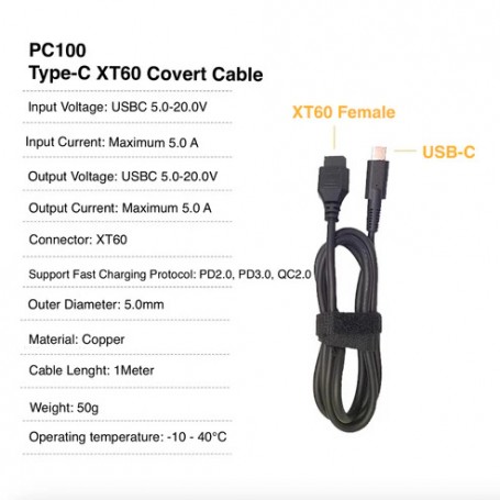HOTA PC100 Type-C to XT60