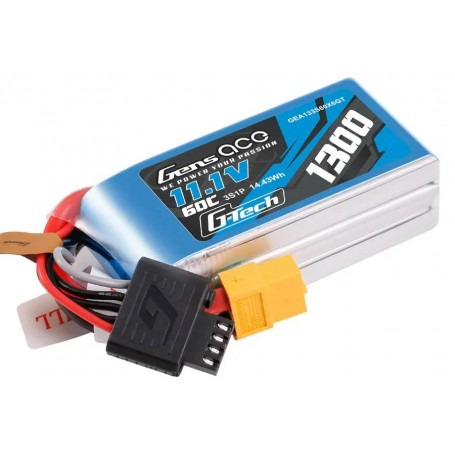 Gens Ace G-Tech 1300mAh 11.1V 60C 3S1P XT60