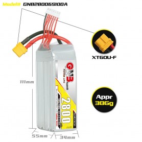 GAONENG GNB 6S 22.2V 2800mAh 100C XT60